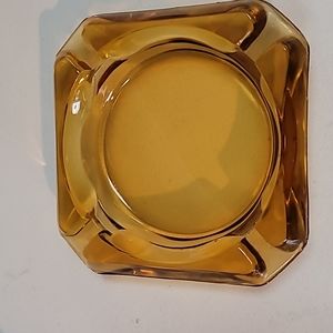 Amber glass ashtray!